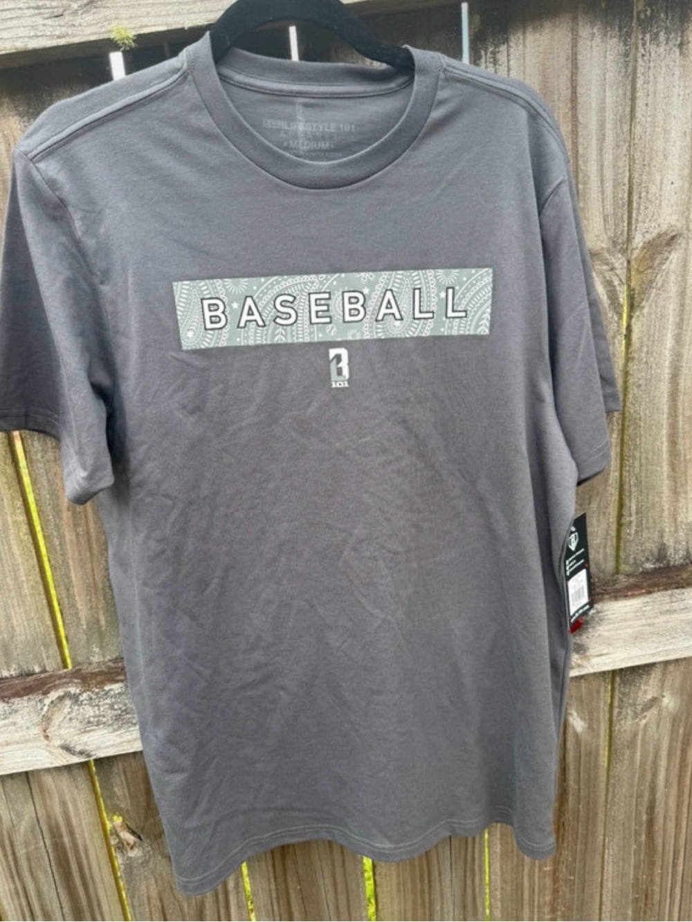 Men's Gray 'Baseball' Short-Sleeve Graphic Tee medium